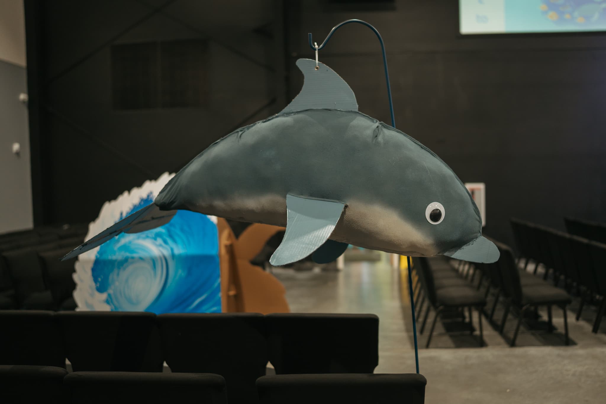 Handmade dolphin craft from Creatives Corner at summer camp