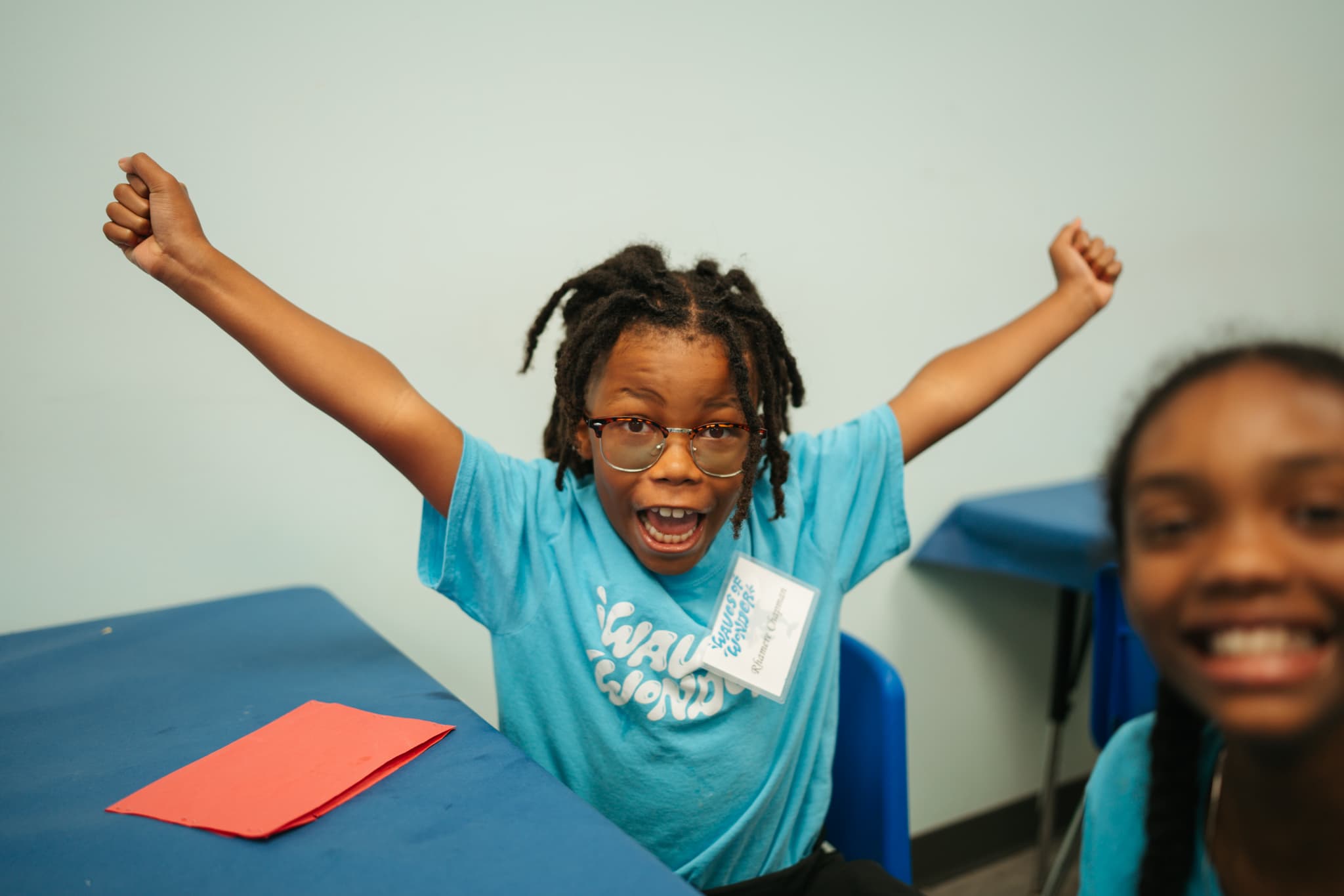 Excited camper at Love First Christian Center summer camp Riverview FL