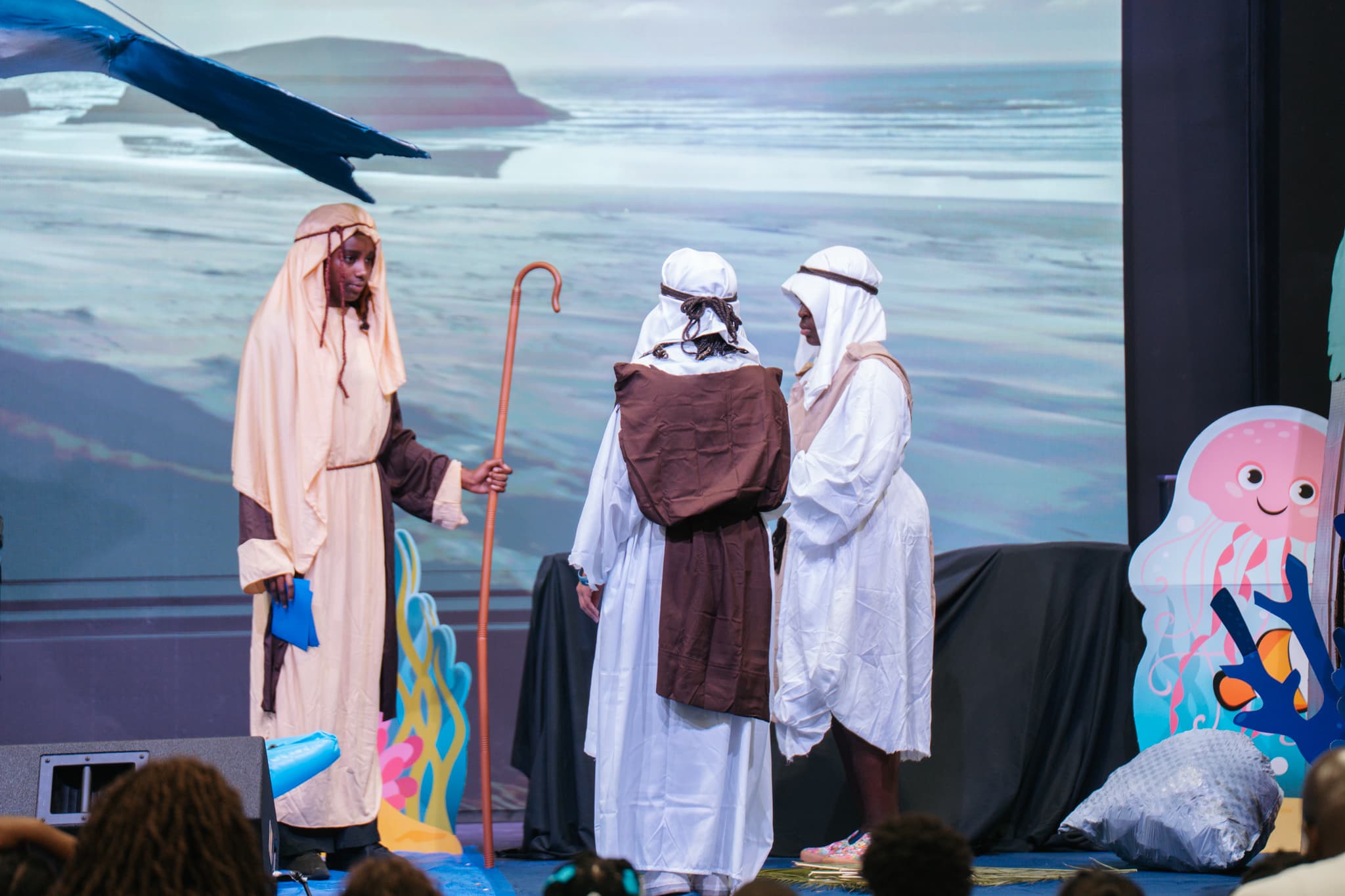 Biblical scene performance at Love First Christian Center summer camp