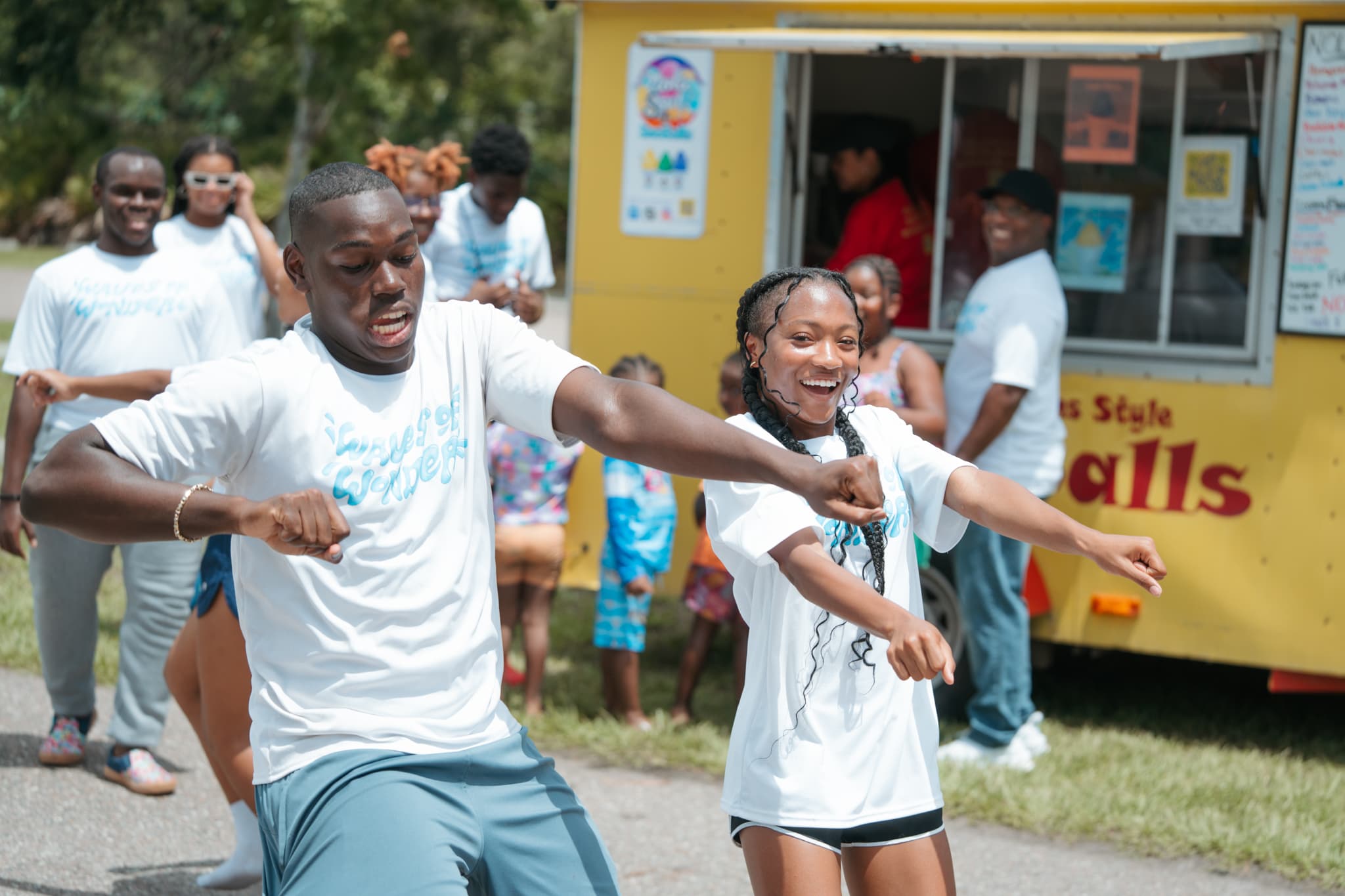 Kids dancing and moving to music at Love First summer camp