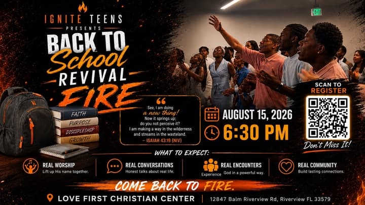 Back 2 School Revival Fire Service - Love First Christian Center